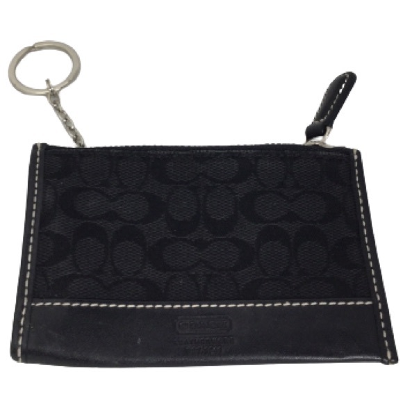 Coach Signature Canvas Coin Purse/Card Wallet in B